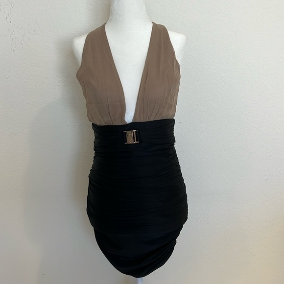 Elegant Black and Tan Dress - Picture 1 of 9